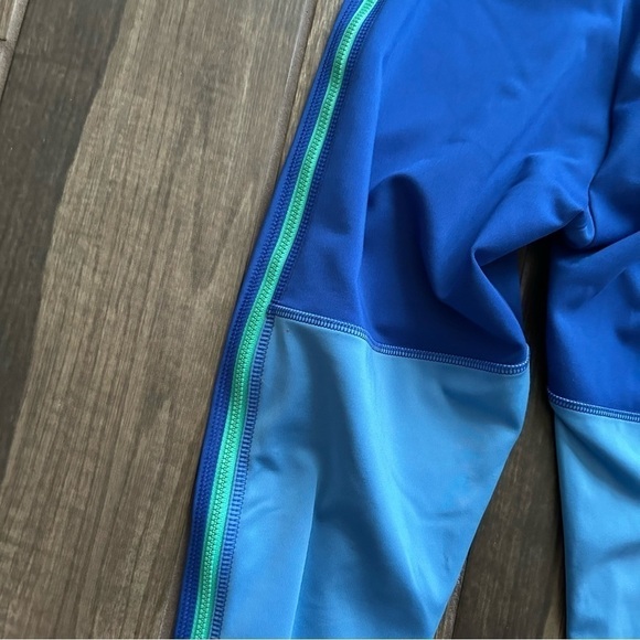 Adidas x Stella McCartney Blue Cropped Leggings Zip Up Sides Sz XS - Picture 9 of 10